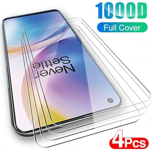 4pcs full cover tempered glasses case for 1+ one+ oneplus nord2 nord 2 5g 6.44" glass anti-scratch screen protector glas film
