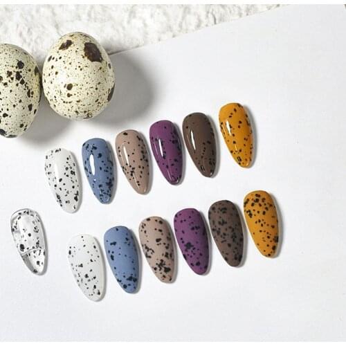 8ml Gel Polished Nail Art Egg Shell Nail Glue Quail Egg Spotted Design Art Nail Finish E8F8