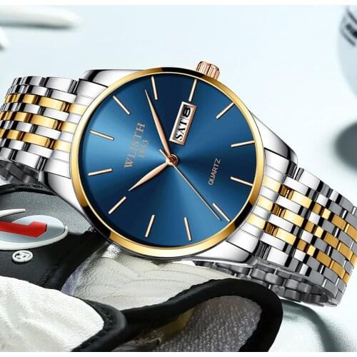 WLISTH Brand New Luxury Business Man Watch High Quality Stainless Steel 30M Waterproof Quartz Wristwatch Male Clock Reloj Hombre