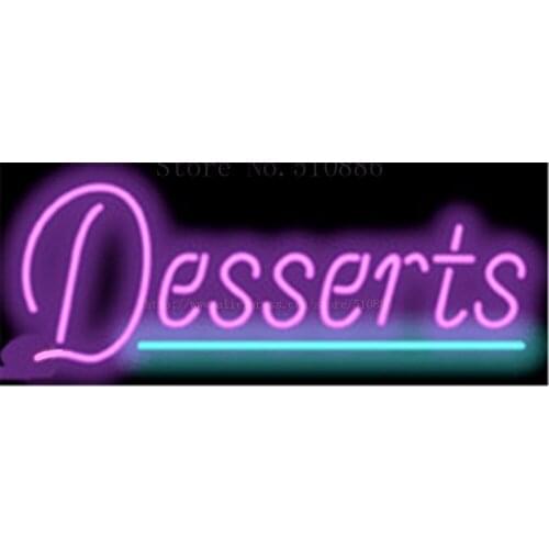 Desserts NEON SIGN REAL GLASS BEER BAR PUB LIGHT SIGNS store display bakery pastry food cake bread Advertising Lights 17*14"