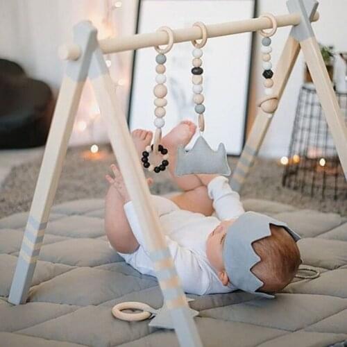 Household Decoration Nordic Style Cartoon Solid Wood Felt Fitness Equipment Hanging Decorate Children Room