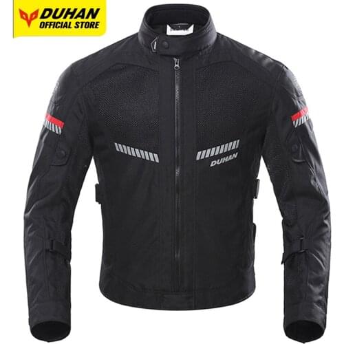 DUHAN Men Motorcycle Jacket Waterproof Jaqueta Motoqueiro Shockproof Back Protective Gear Moto Jacket Motocross Summer Chaqueta