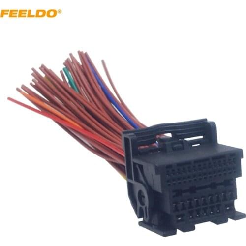FEELDO 1PC Car Radio Audio 44Pin Wiring Harness Adapter For Chevrolet Cruze Malibu Aveo ISO CD/DVD Stereo Installation Cable