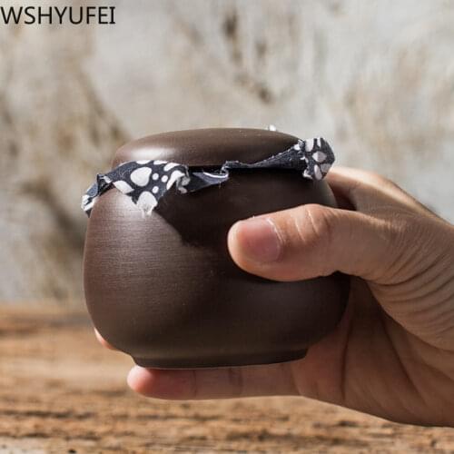 Chinese Style Purple sand Tea Caddy Small Mini Portable Pu'er Green Tea Sealed Cans Spice jar Storage Tanks Travel Tea Leaf Box