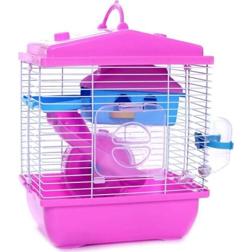 Pet Cage Hamster Cottage with Transparent Skylight Double Layer House for Hamster Golden Hamster Pet
