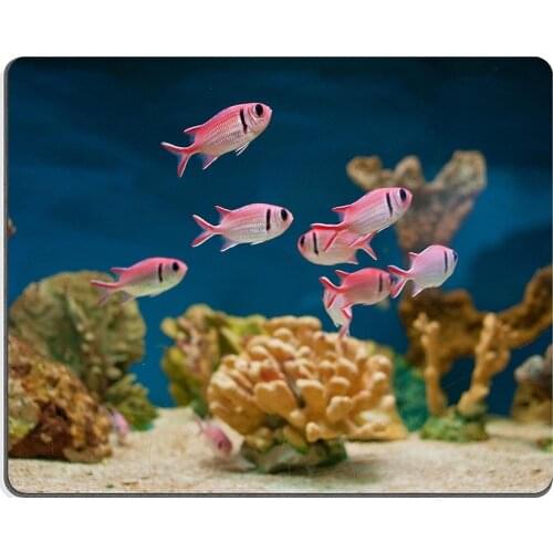 Mouse mat Gaming mouse pad) Mouse Pad Natural Rubber Mousepad Beautiful pink sea fishes in an aquarium