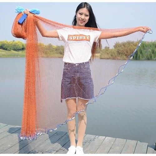Multifilament Line with sinker or without sinker Cast Net Catch Fish Network Outdoor Hand Throw Fishing Nets Small Mesh Gill Net