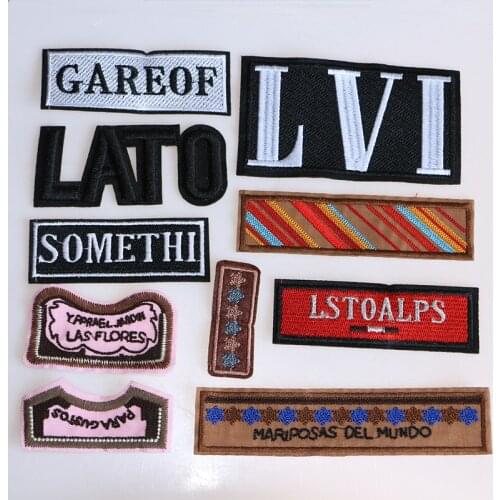 2 Pcs Cartoon Decorative Letters Stars icon Applique Embroidered Patches For DIY Iron on Patch badges on a backpack