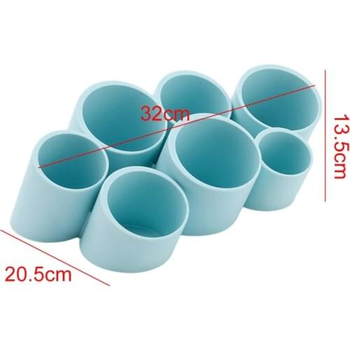 7-Hole Wall-Mounted Multifunctional Pen Holder Desktop Organizer Large Capacity Pencil Box School Stationery