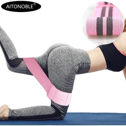 Aitonoble New Adjustable Hip Circle Loop Resistance Band Workout Exercise for Legs Thigh Glute Butt Squat Bands Non-slip Design