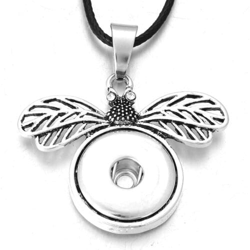 New High Quality DIY Snap Necklace Jewelry Dragonfly Necklaces Antique Vintage Snap Buttons DIY 18mm Snap Pendant Necklaces