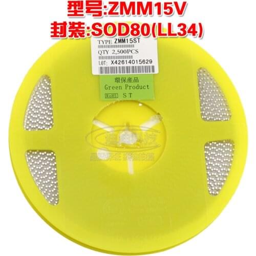 New ZMM15V SOD80 LL34 SMD Zener Diode 0.5W 1206 Cylindrical Glass