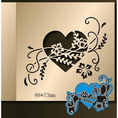 New Cutting Metal Dies Hollow Flower and Heart New Stencils DIY Scrapbooking Paper Cards Craft Making Craft Decoration 86*73mm