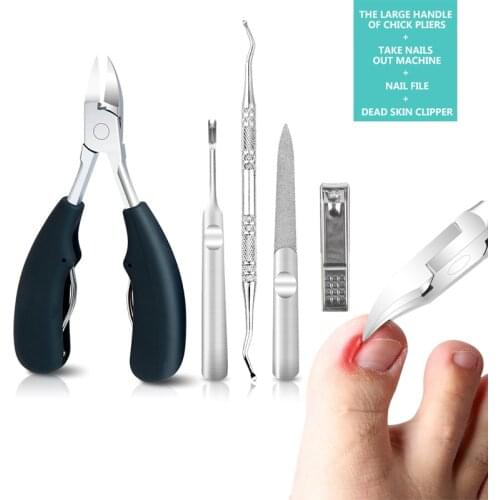 5in1 Thick Toe Hand Feet Nail Clippers pedicure tools professional Scissors Ingrown Toenails Podiatry Plier Nail Art Manicure