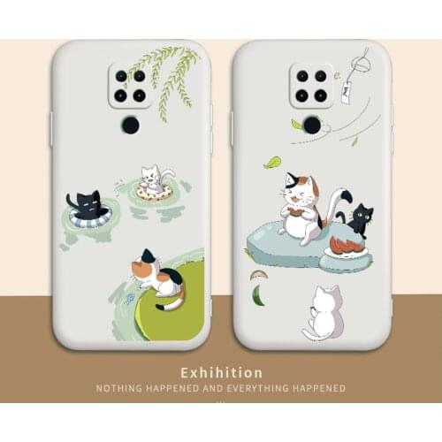 Black Cat Who Can't Swim Phone Case For Xiaomi Redmi 9 9A Note 9 9T 8 7 Pro K40 K30 K20 Silicone Cover