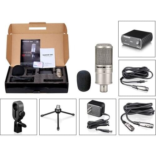 TAKSTAR PC-K200 professional condenser Microphone recording microphone with power supply cables stand suit