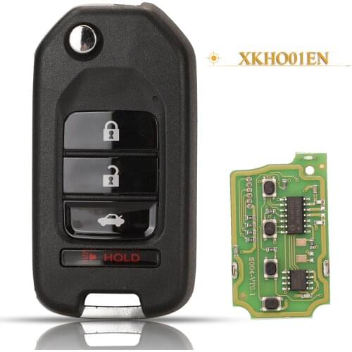 Kutery 4 Buttons Universal Remote Control Car Key For Xhorse Vvdi Fit Honda Fob XKHO01EN