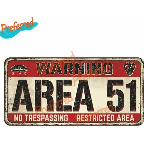 Area 51 No Trespassing Decal Motocross Racing Laptop Helmet Trunk Wall Vinyl Car Sticker Die cutting