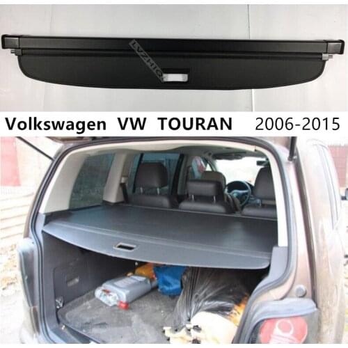 Rear Trunk Cargo Cover Security Shield For Volkswagen VW TOURAN 2006-2015 High Quality Auto Accessories Black Beige Grey