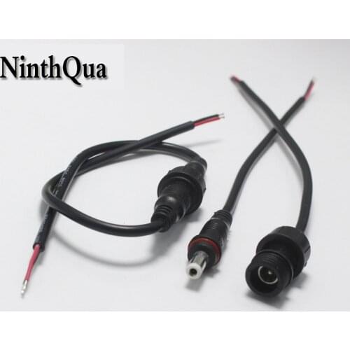 1pair 5.5*2.1mm DC Power jack Plug with 170mm Wire 12V RGB LED Strip Light Waterproof Connector 5.5x2.1 mm Adapter