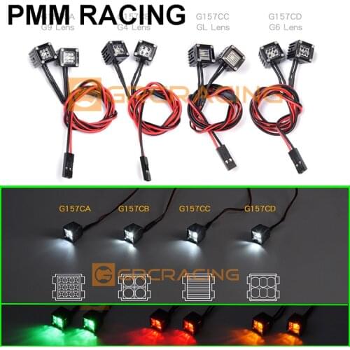 1 Pair Led bumper Square spotlight dome Lamps For 1/10 RC Crawler Car Traxxas TRX4 Defender D90 D110 TRX6 G63 SCX10 VS4 Parts