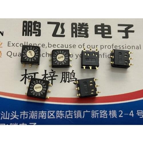 1PCS Japan OTAX 7*7 KUDC162S KUDC162SE 0-F/16 bit rotary dial coding switch, inverse code 3: 3 pin position