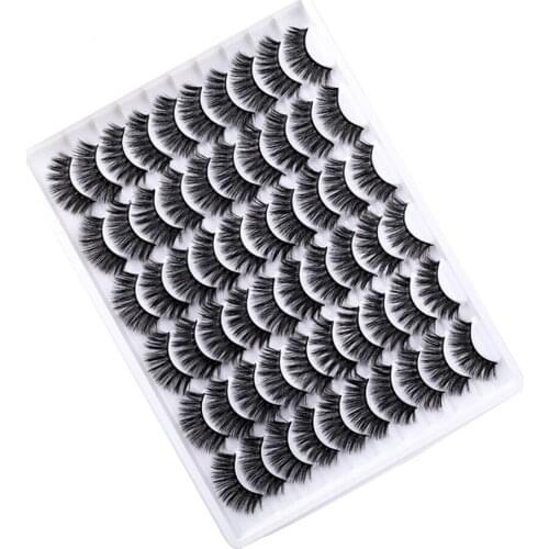 10 Sets 30 Pairs of 3D Natural Thick Eyelashes Private Label Long Curly Lashes Bulk Wholesale Eyelash Box Packaging Custom Logos