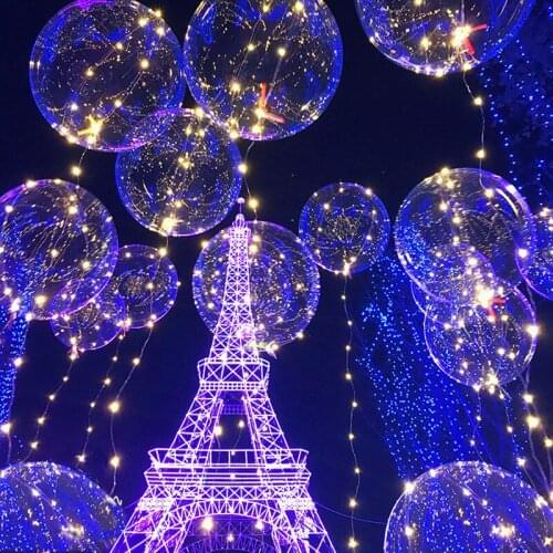 18 inch Clear Bubble Balloon With Led Strip Copper Wire Luminous Led Balloons For wedding Decoration birthday party Supplies