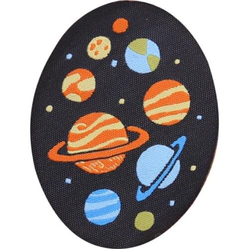 2PCS Space Universe Planet Patches Iron on Transfers for Clothing Badges Patches Embroidery Applique DIY Clothes Stickers