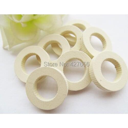 200pcs 20mm Unfinished Natural Wood Circles Wooden Discs Donut Bead Charm Finding,Middle hole,DIY Accessory Jewellry Making