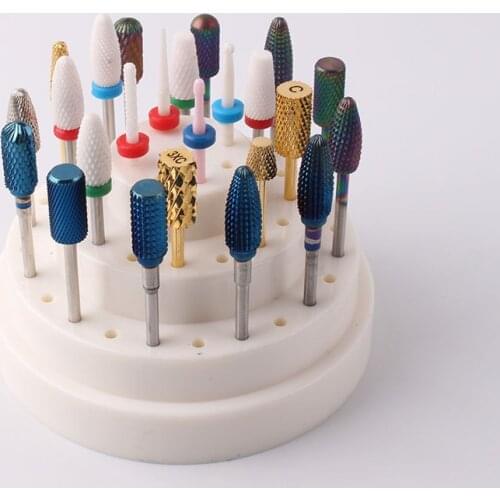 48 Holes Nail Art Drill Bits Empty Storage Box Acrylic Holder Stand Display 48 Grids Nail Art Drill Bit Case for Polishing