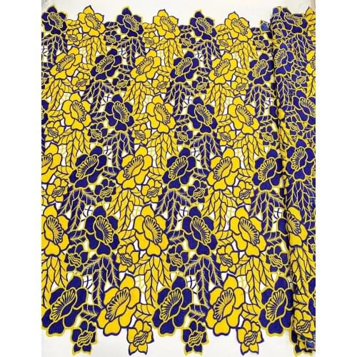 5yards/pc) High quality two colors African big cord lace fabric wonderful Nigerian party lace for attractive dress WZZ027