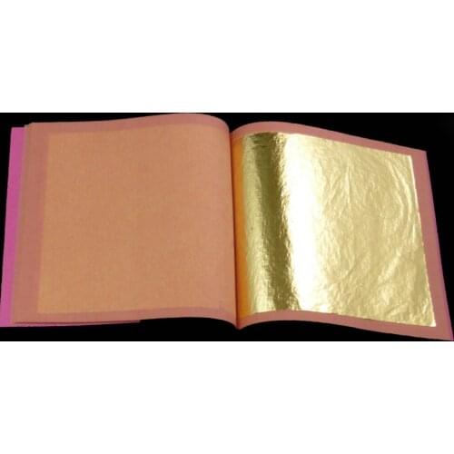50 sheets in 2 booklets 8.5x8.5cm genuine 24K edible gold leaf gilding decoration Gold mask and so on