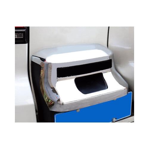 ABS Chrome Rear License Plate Cover Trim 1pcs For Toyota Prado Fj150 2018