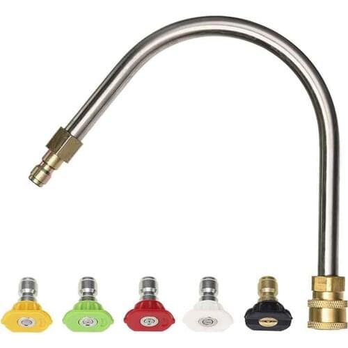 High-Pressure Car Wash Cleaning Accessories 1/4 Quick-Connect No Dead Angle 360-Degree Extension Rod 5 Nozzles