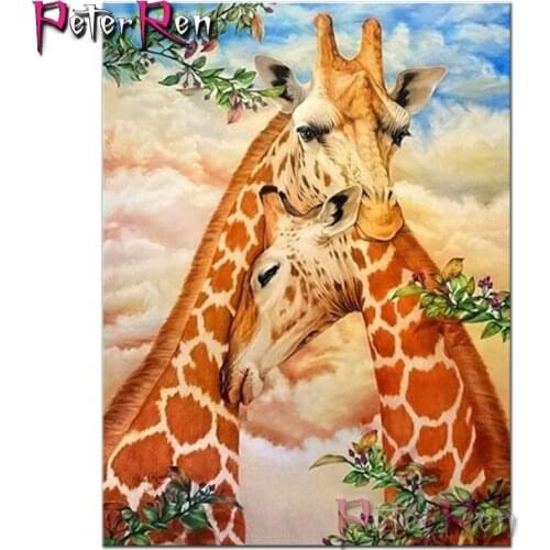 Diamond Painting Giraffe couple Full Square round Drill Crafts Kits Mosaic Rhinestone Embroidery with Diamond cross stitch decor