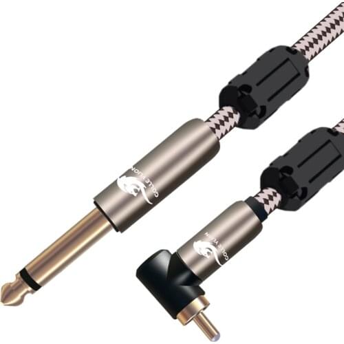 Hifi Audio Cable RCA to MONO 6.35mm TS Audiophile Amplifier Microphone 1/4" Jack to RCA Guitar Cable Shielded 1M 2M 3M 5M 8M