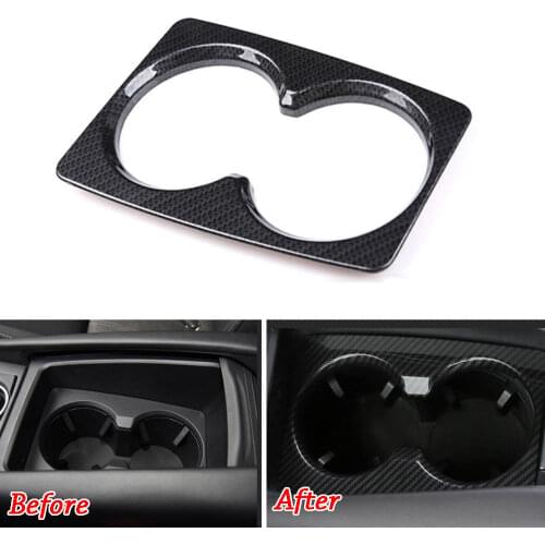 Car Water Cup Holder Trim Cover ABS Carbon Fiber Style For Mazda 6 Atenza 2017