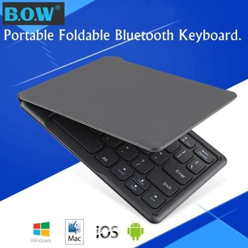B O W HB022S Portable Foldable Universal Bluetooth Wireless Keyboard, Ergonomic Mini Keyboard For Ipad Android Mobile Phone