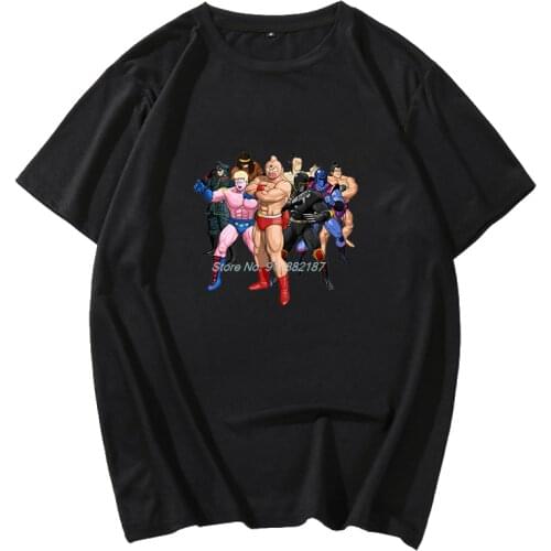 Kinnikuman Robin Mask Terryman Ramenman Wars man Brocken Jr. Black T-Shirt Men Tees Tshirt Anime Harajuku t shirts men