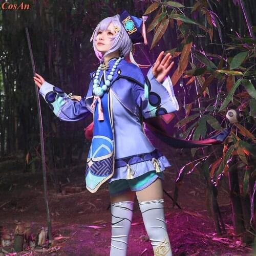 Hot New Arrival Game Genshin Impact Qiqi Cosplay Costume Fashion Cute Zombie Combat Dress Halloween Party Role Play Clothing
