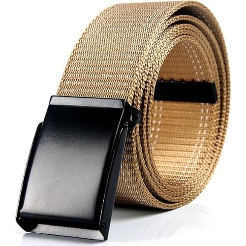 Flying Art Tactical Mens Flip Belt Buckle Casual Canvas Military Belt Fashion Ladies Jeans Belt