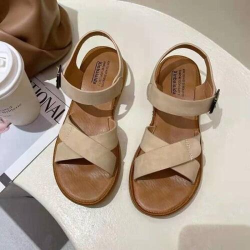Summer Women Sandals Womens Shoes Classic Gladiator Beach Casual Flat Ladies Retro Pedal Sandals Women Sandals