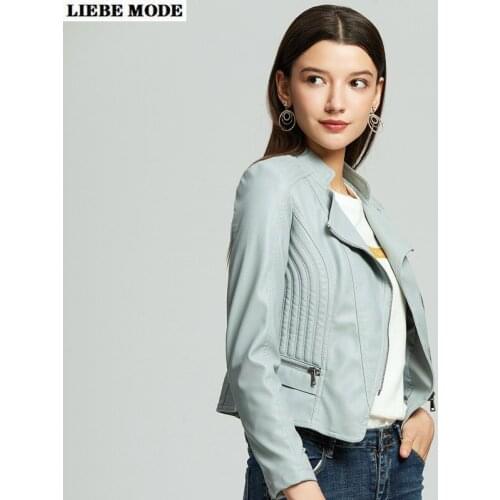 Женские кожаные бомберы LIEBE MODE China At AliExpress