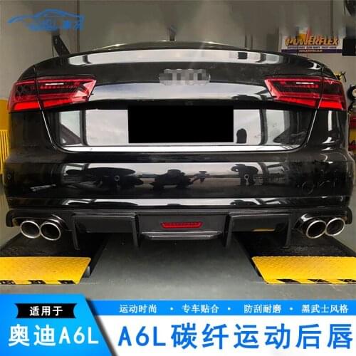 Lively2021 Fit For 12-20 Audi A6l S6 Sports Avant Modified with Carbon Fiber Rear Lip Four Out Tail Throat Small Surround