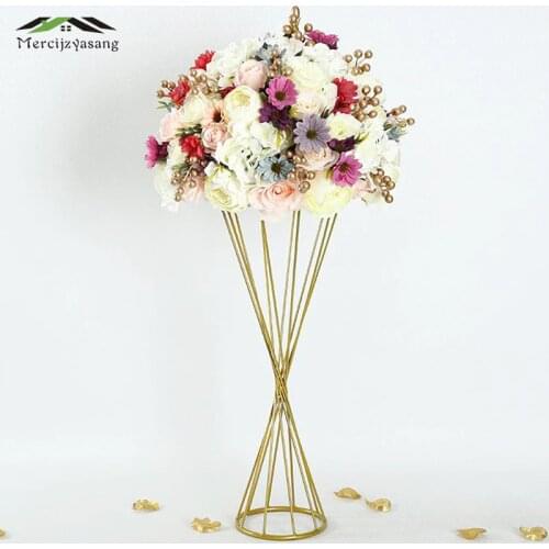10Pcs/Lot Flower Vases Floor Metal Vase Plant Dried Floral Holder Flower Pot Road Lead for Home/Wedding Corridor Decoration G111