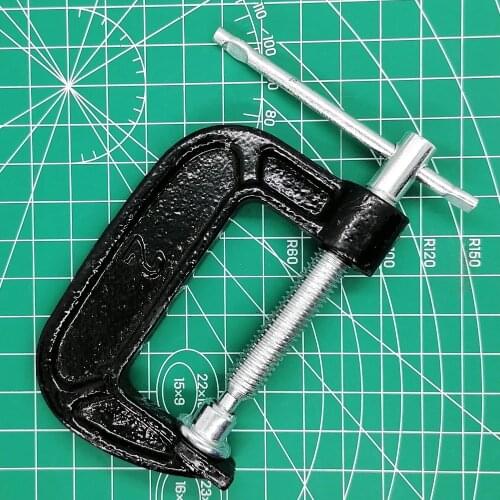 Mini C Clamp with Wide Jaw Openings, Swivel Shoe, Sliding T-Bar Handle for Quick & Easy Fitting