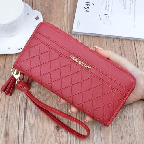 MONNET CAUTHY 2021 New Long Wallets PU Zipper High Capacity Multifunction Multi-card slot Purse Practical Red Black Grey Wallet