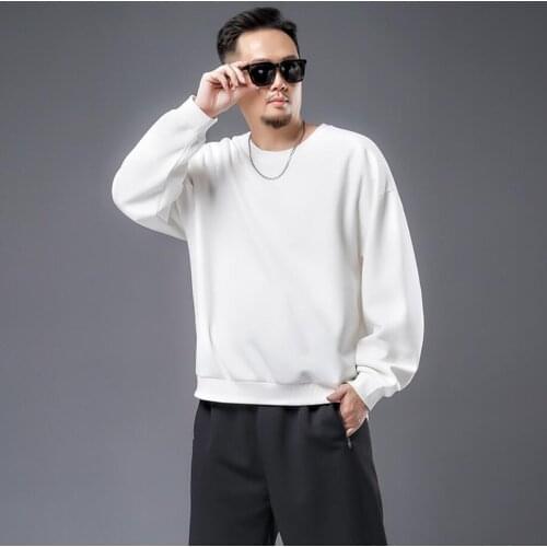 Mens Shirt Long Sleeve Autumn Spring Large Size 5xl 6XL 7xl Casual T-Shirt Home T-Shirt White Black 140KG