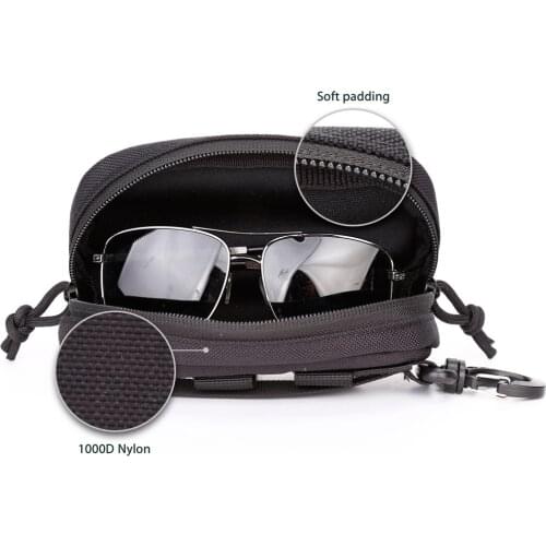 New Arrived Tactical Eyeglasses Case 1000D Nylon Hard Case Tactical Molle Sunglasses Carrying Case
